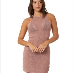 MinkPink Ribbed Halter Mini Dress
